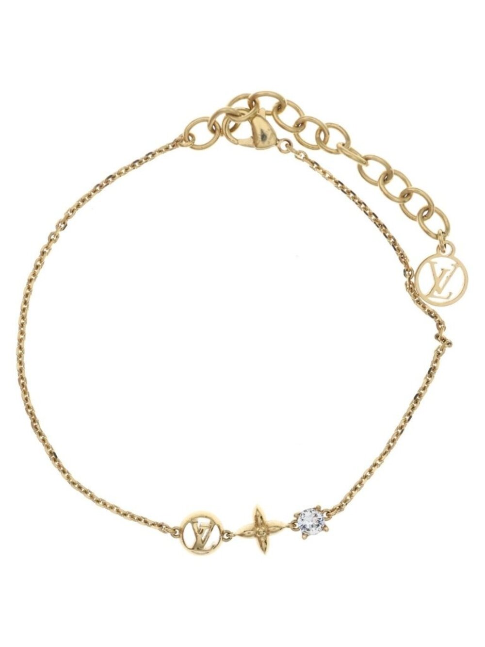 Louis Vuitton Monogram Bracelet Petit Plated Gold Chain